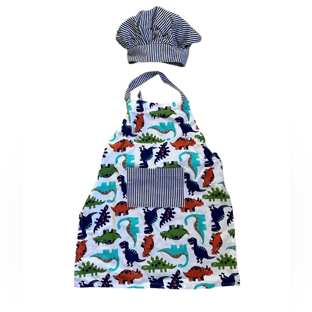 Kids Dino Cooking Apron & Chefs Hat
